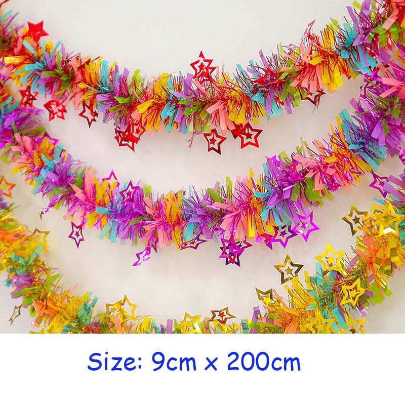 Festival Outdoor Hanging Decorations Tinsel Garland Wreath