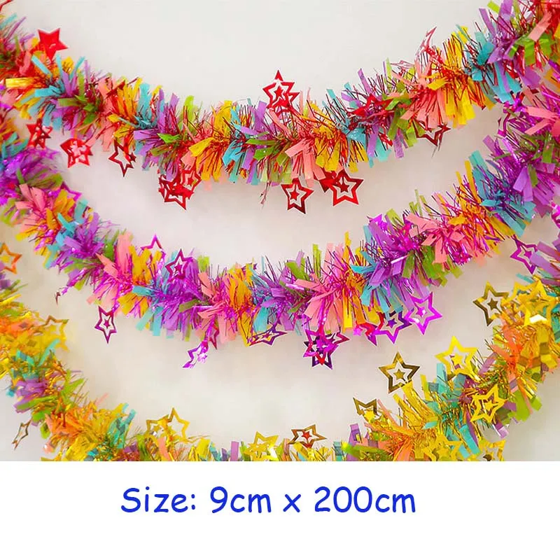 Festival Outdoor Hanging Decorations Tinsel Garland Wreath