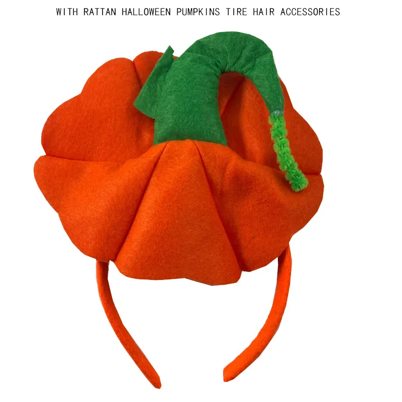 Green Leaf Pumpkin Hair Hoops Orange Pumpkin Headband