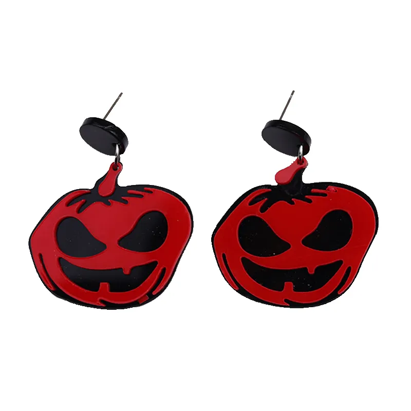 Pendientes de mujer con calavera acrílica de Halloween