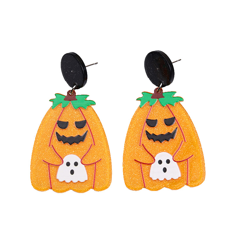 Halloween Cute Pumpkin Sequin Earrings