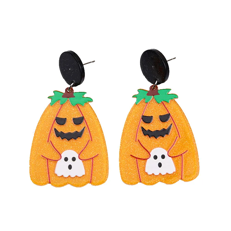 Pendientes de lentejuelas de calabaza lindos de Halloween