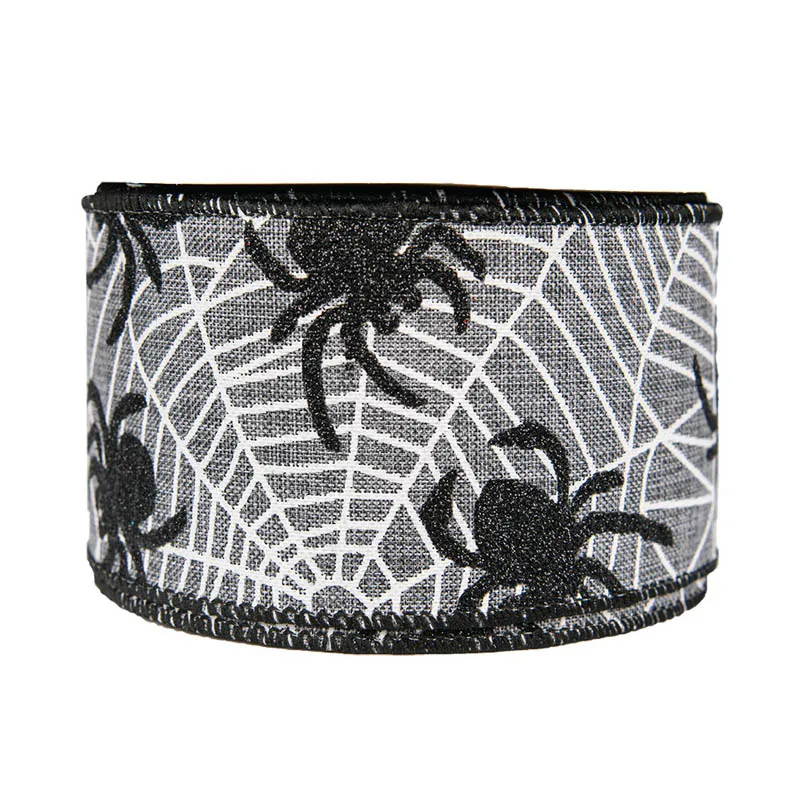 Cinta de regalo de Halloween cinta de organza araña murciélago