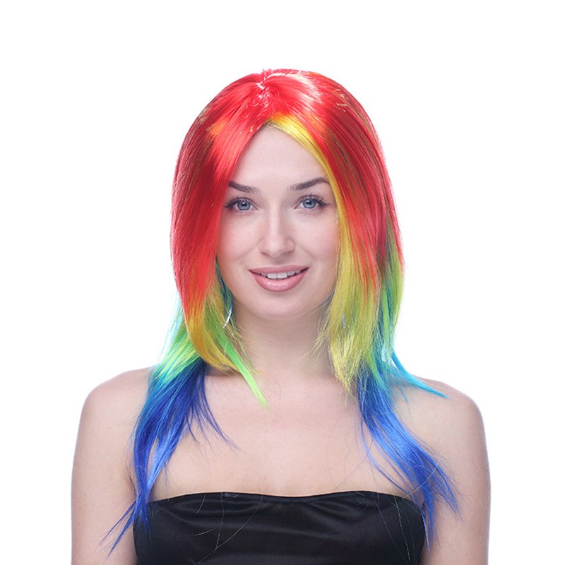 long short curly hair and colorful hair for party