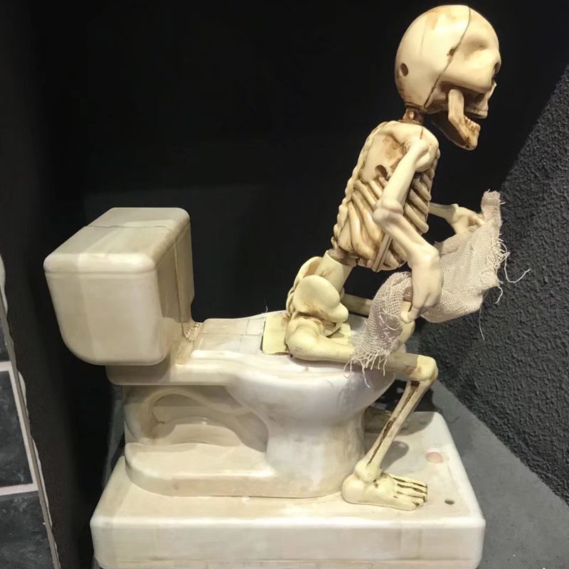 Halloween Skeleton in the toilet with Sound Activated