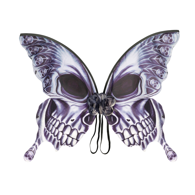 Halloween Women Skull Butterfly Wing Fancy Dress