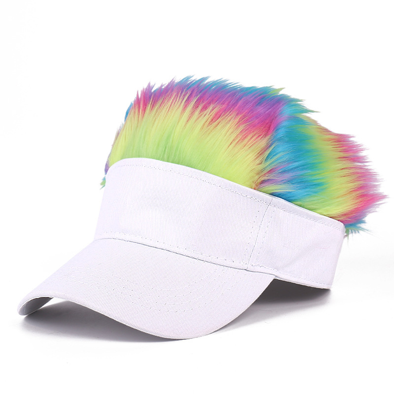 Hip Hop Camouflaged Half Wig Baseball Caps