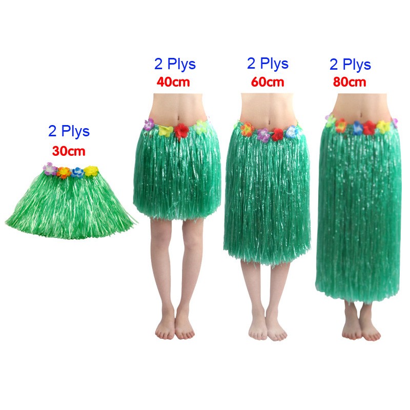 Beach Multi Color 80cm Hawaiian Party Grass Skirt Costume