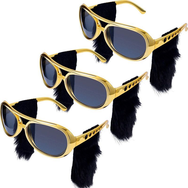 gold frame glasses with Side corner clothing