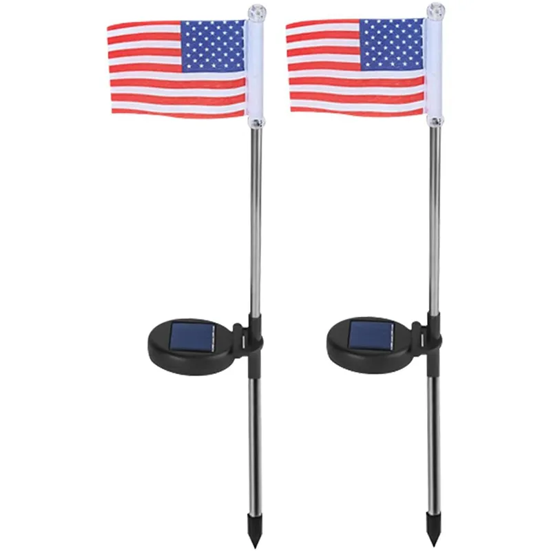 LED Solar American Flag Light Lawn Torch Light