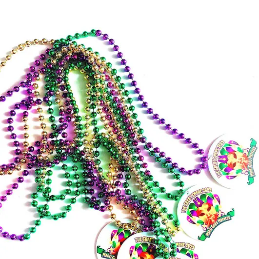 Kalung Kostum Berbilang Warna Bulat Mardi Gras