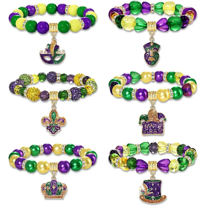 Mardi Gras Pulseras moradas Regalos Accesorios para fiestas