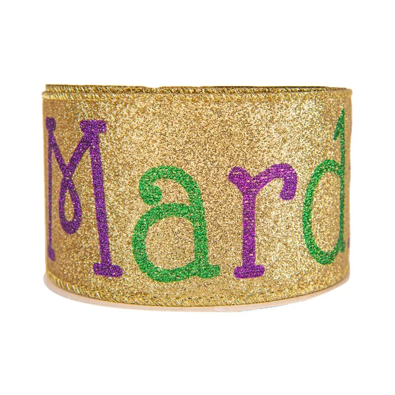 Mardi Gras Ribbon Wired Edge Satin