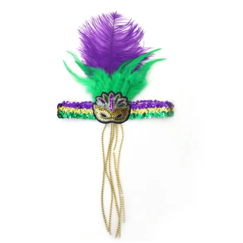 Mardi Gras Stretchy Headbands