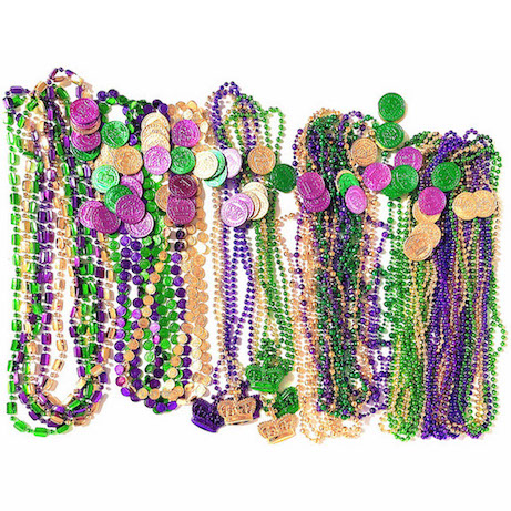Metallic Multi Colors Mardi Gras Beads Beaded Necklace