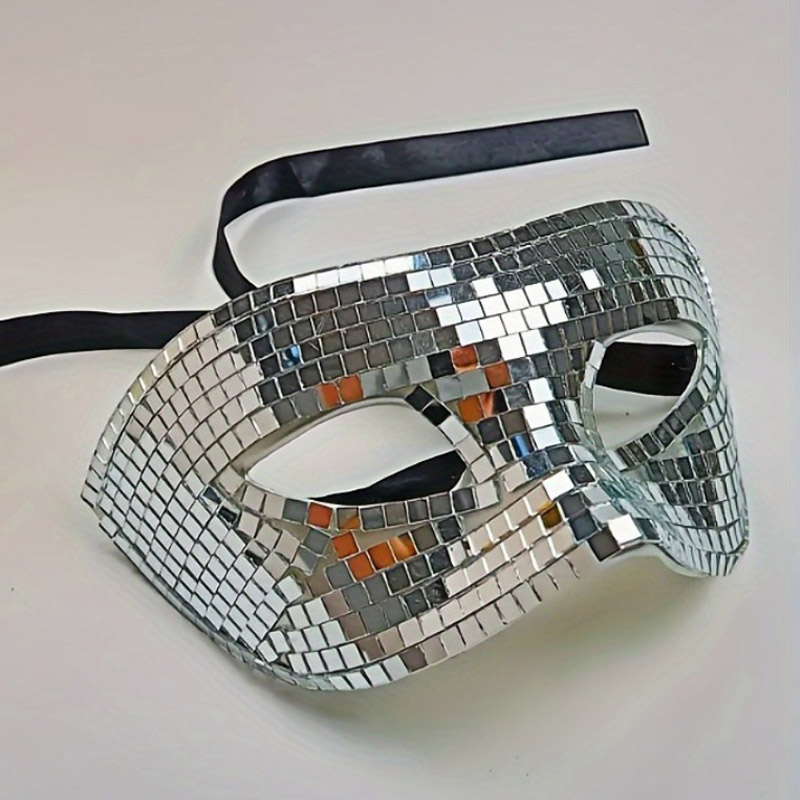 Mirror Glass Disco Ball Glitter Party Mask