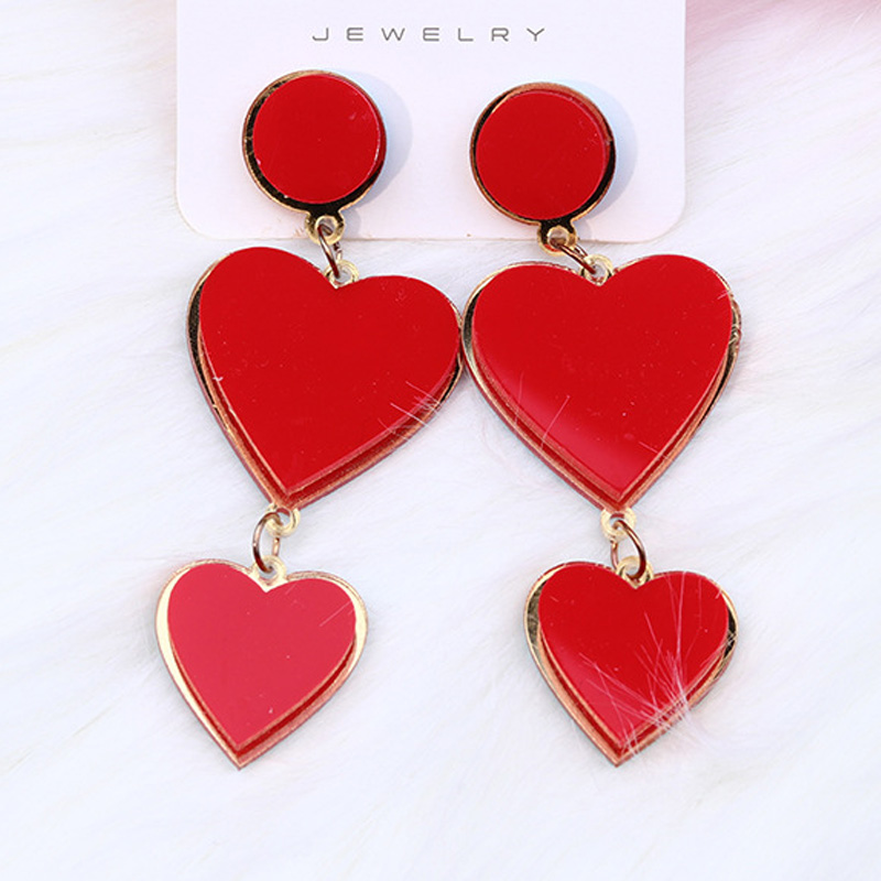 Multi layered Love shaped Gold Earrings