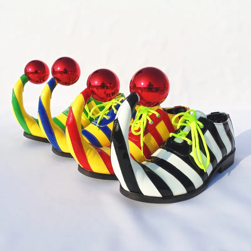 Nuevo Zapatos de payaso de colores, suministros divertidos de vestir para