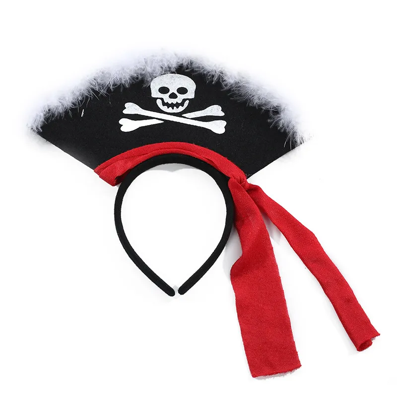 Accesorios de fiesta con diadema de capitán pirata rosa de Halloween