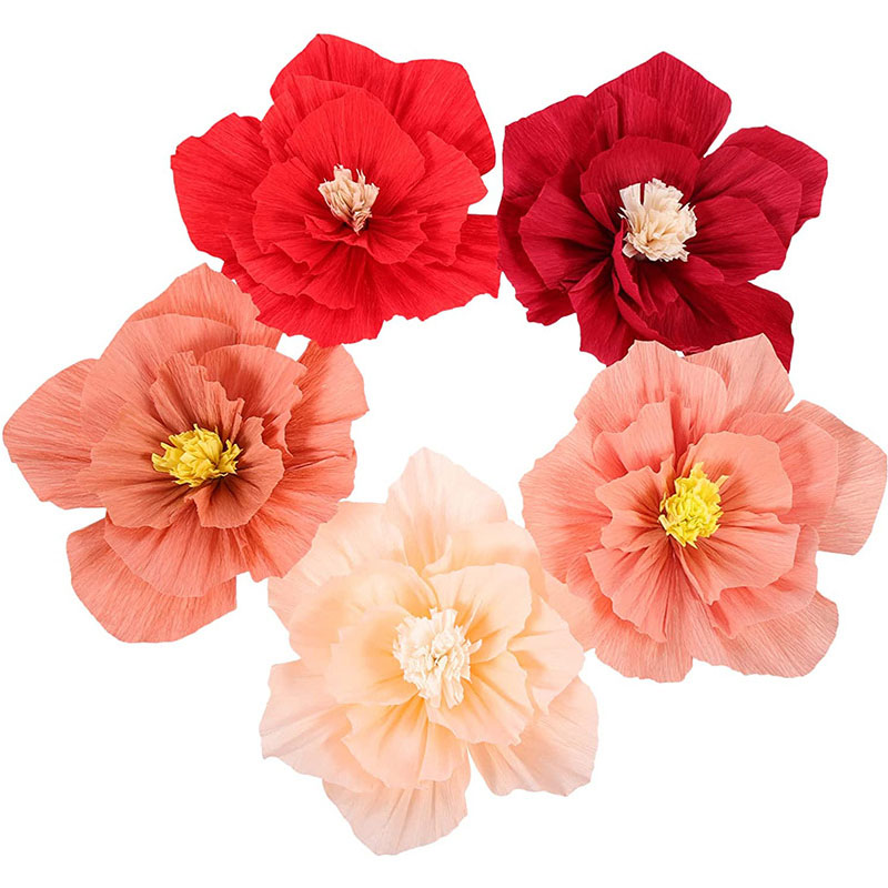 Paper Flower Pomp Poms for Happy Birthday Wedding Background Wall Backdrop Party Decoration