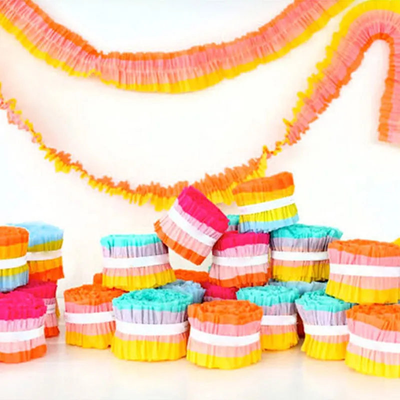 Paper Tissue Fringed Crepe Streamers Garland Kit