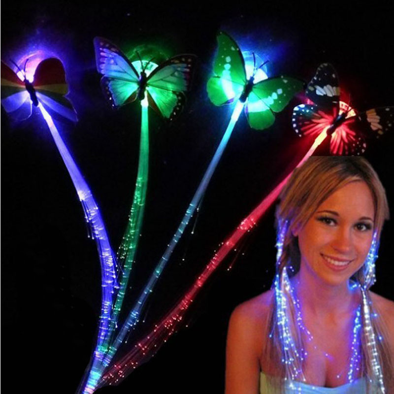 Party Favors Light Flashing Fiber Optic LED Hair Braid
