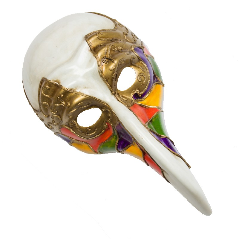 Half Face Hand Painted Music Masquerade Long Nose Mask
