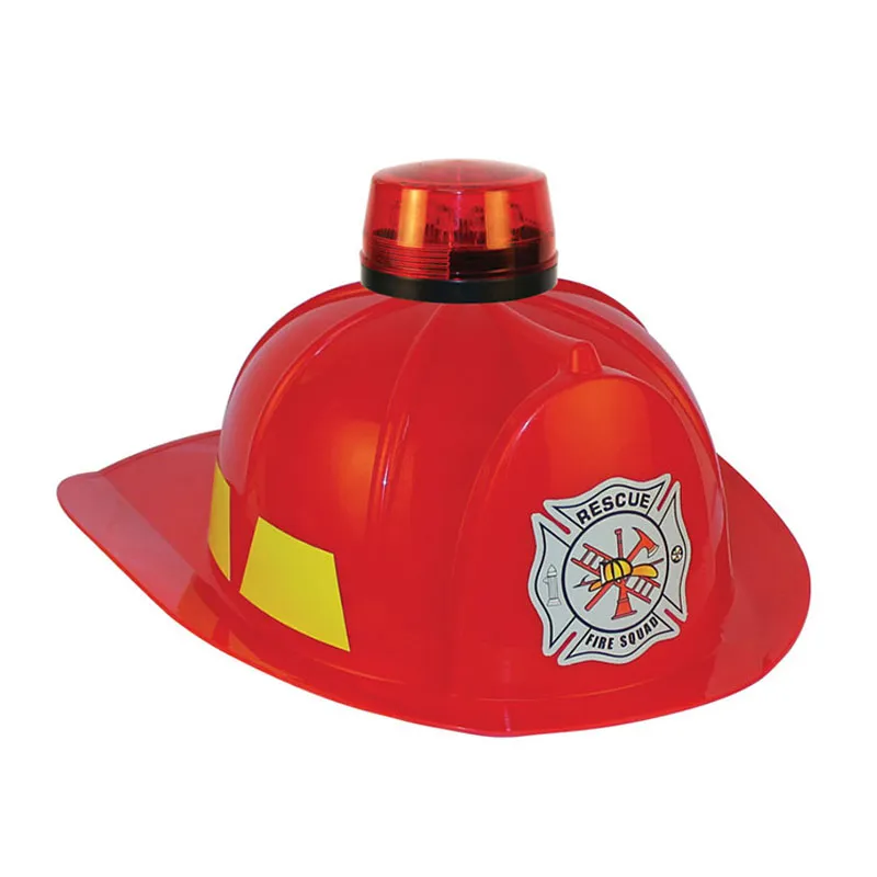 Muovinen Toy Small Fire Hat sammutuskypärä LED-valolla