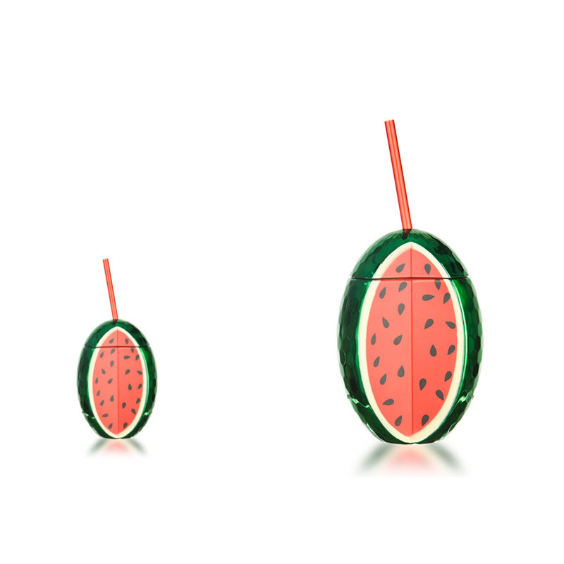 Plastic Watermelon Shaped Sippy Cup Drinking Cup
