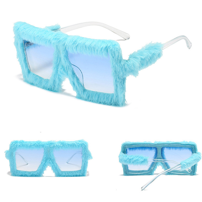 Plush Fuzzy Square Sunglasses