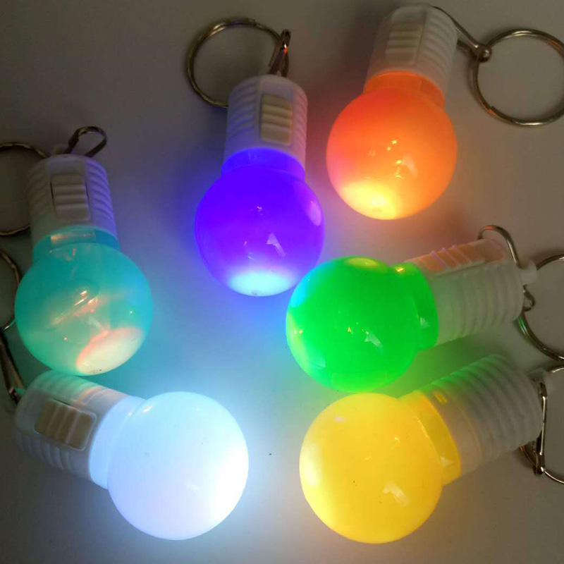 Portable Mini Creative Colorful LED Flash Light Lamp Bulb Torch Flashlight Led keychain