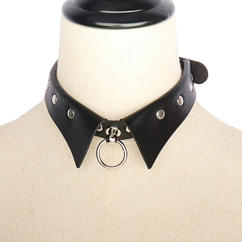 PU Leather Pendants Round Choker