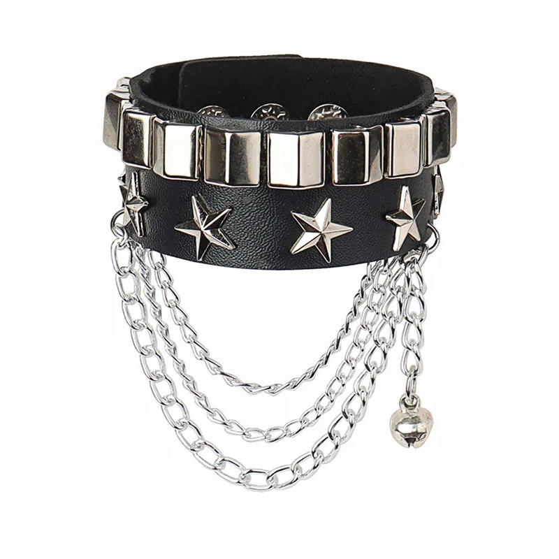 Punk Goth Rock Leather Bracelet