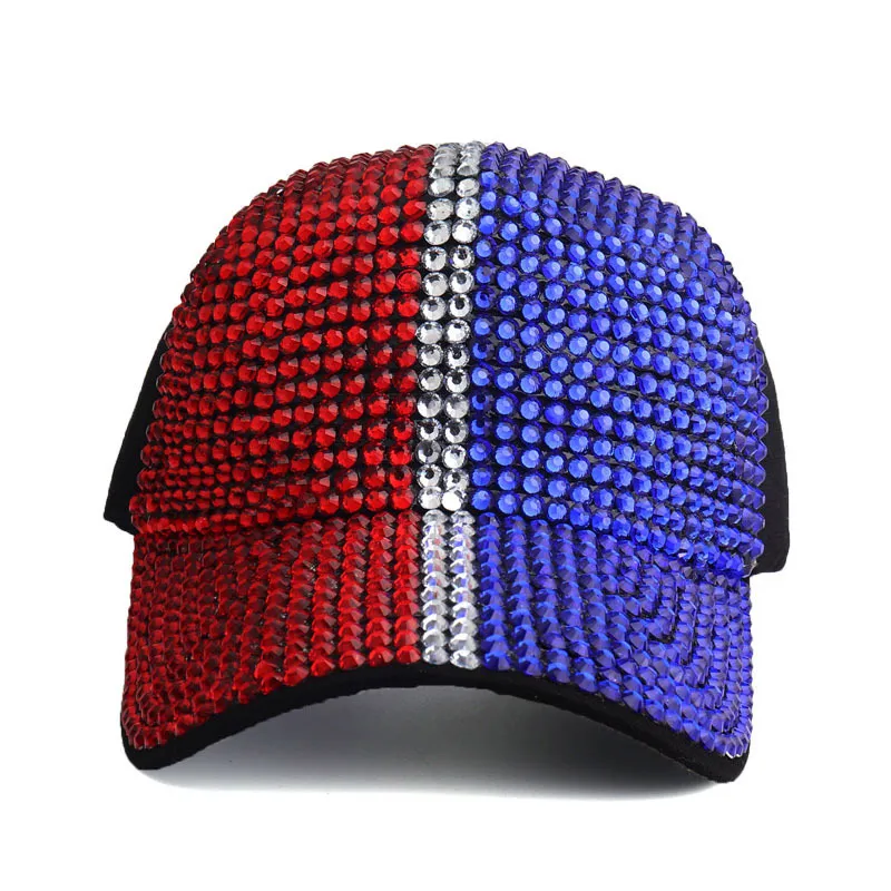 Rhinestone Hatte Åndbar Baseball Bling Diamond Snapback Hatte