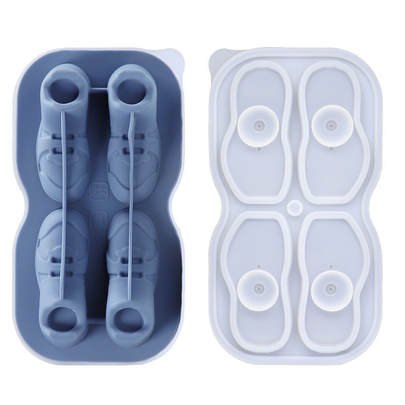 Silicone Shoes Shape 4 Ice Tray Durable