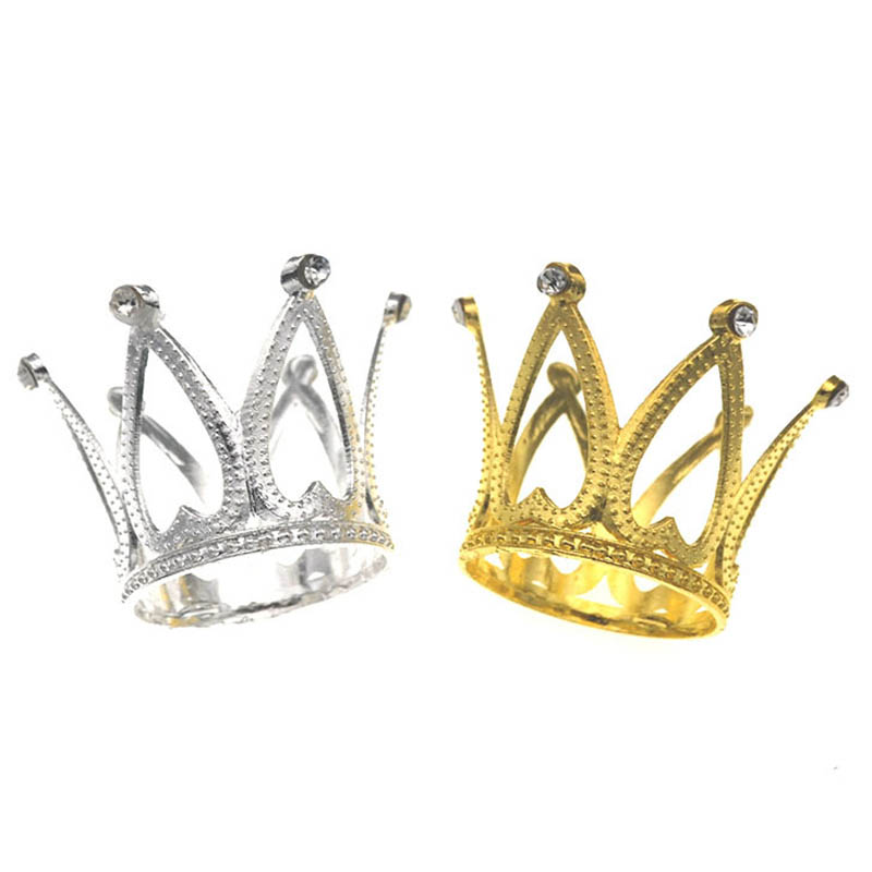 Small Alloy Gold Crown Cake Topper Decoration Toppers