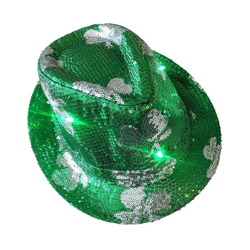 St Patrick's Day Fedora Hats with Sequin Cowboy Hats