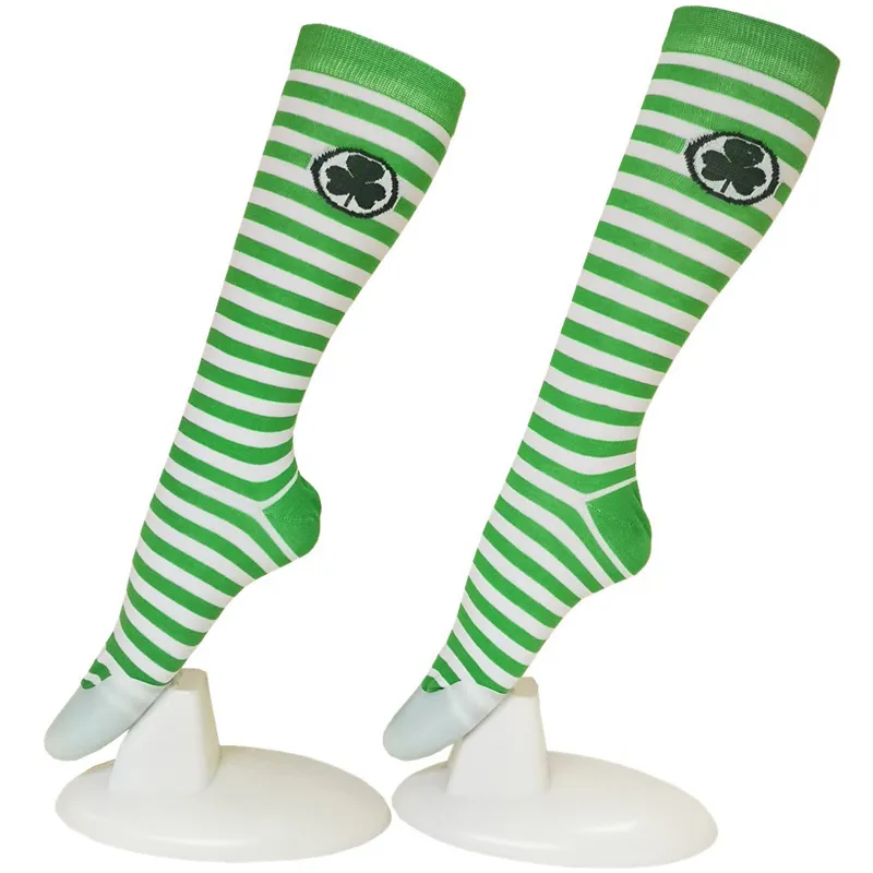 St. Patrick's Shamrock Irish Striped Knee High Socks