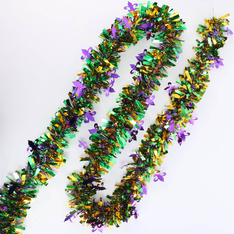 tinsel garland decoration for Mardi Gras