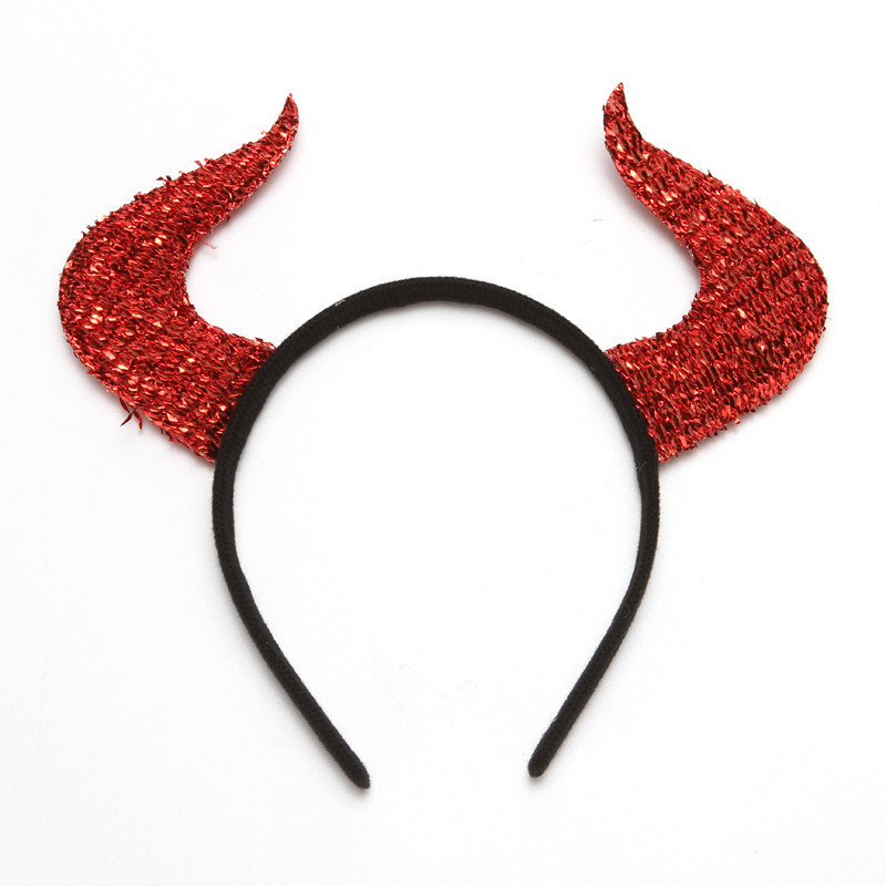 Headpiece Red Devil Headband Horn Trident headbands Set