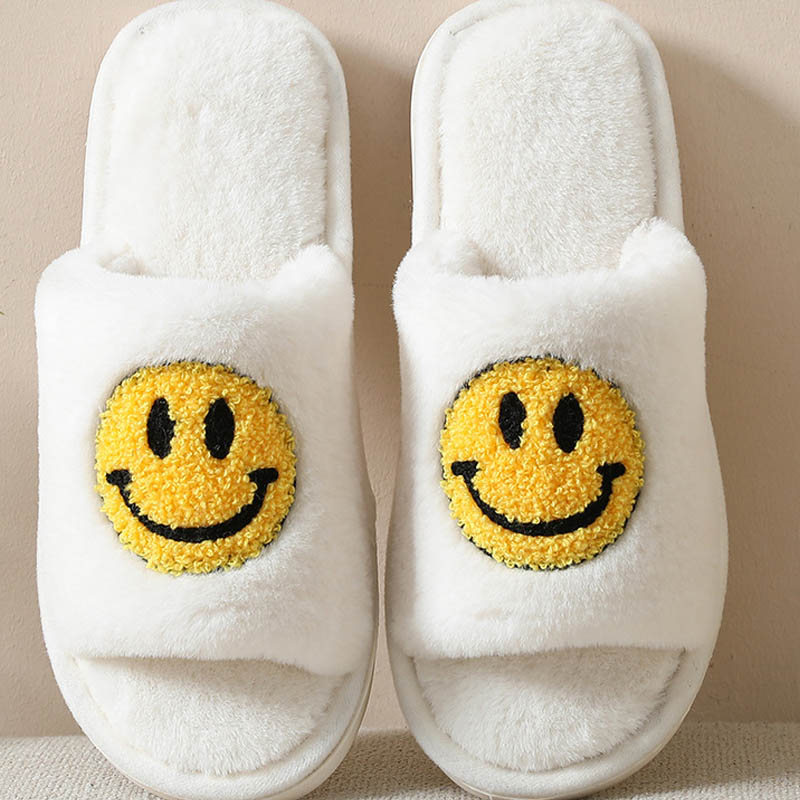 Warm Smile Face Sides Slippers