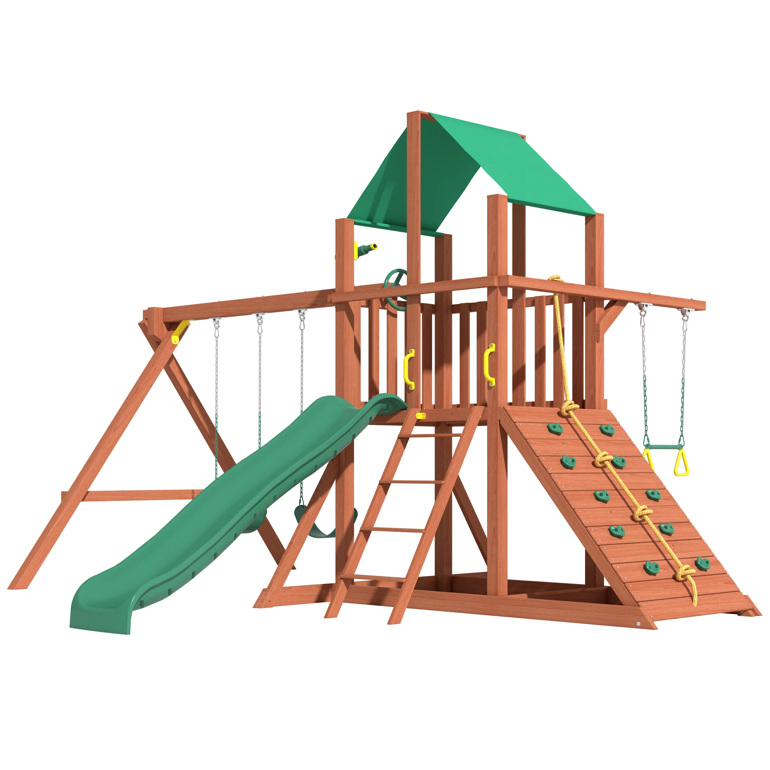 What is the Dragon-Safari Wooden Swing Set?