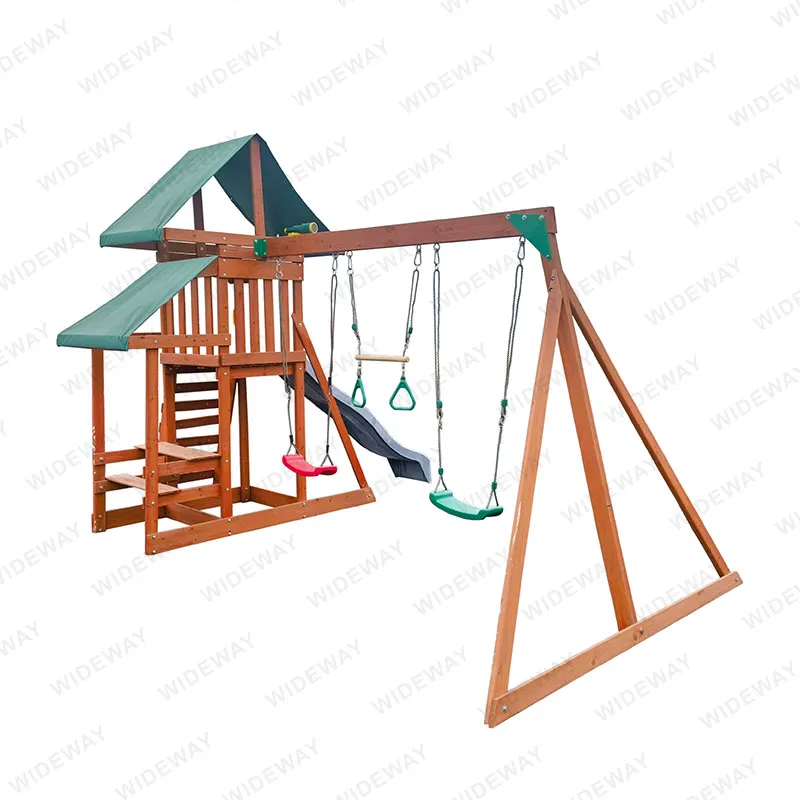 What kind of maintenance is required for the Dragon-Cocoon Outdoor Wooden Swing Set?