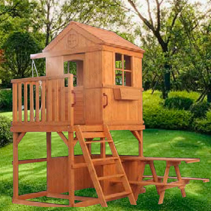 Outdoor Wooden Playhouse for Backyard