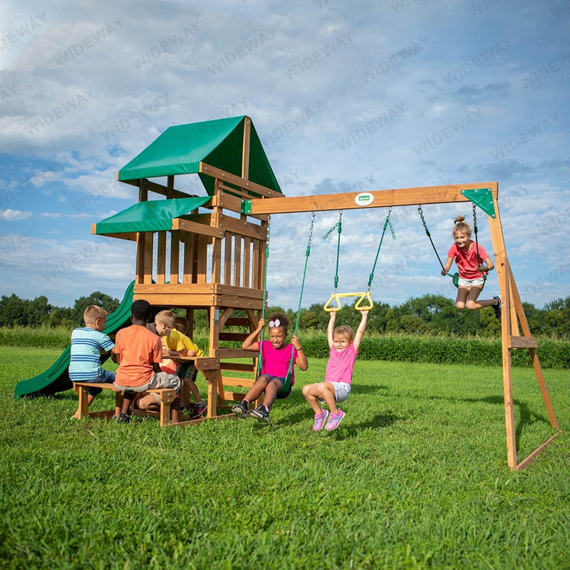 Kids Backyard Wooden Swing Sets