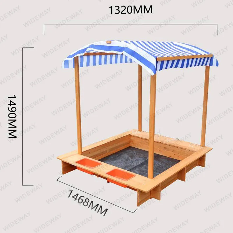 Shaded Wooden Sandpit