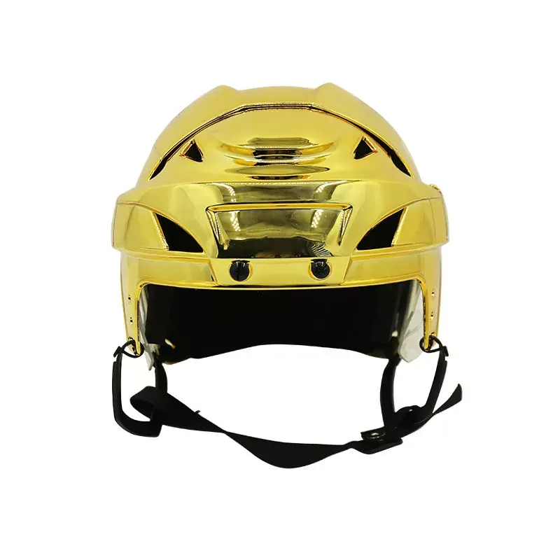 Hockey Player Helmet with Electrolytic Gold