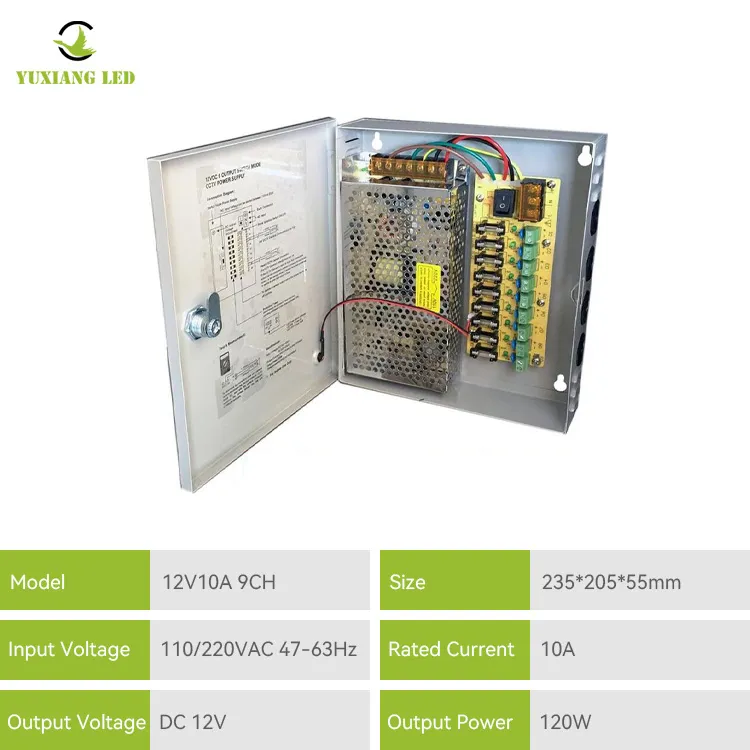 Kotak Catu Daya CCTV 12V 10A 9CH