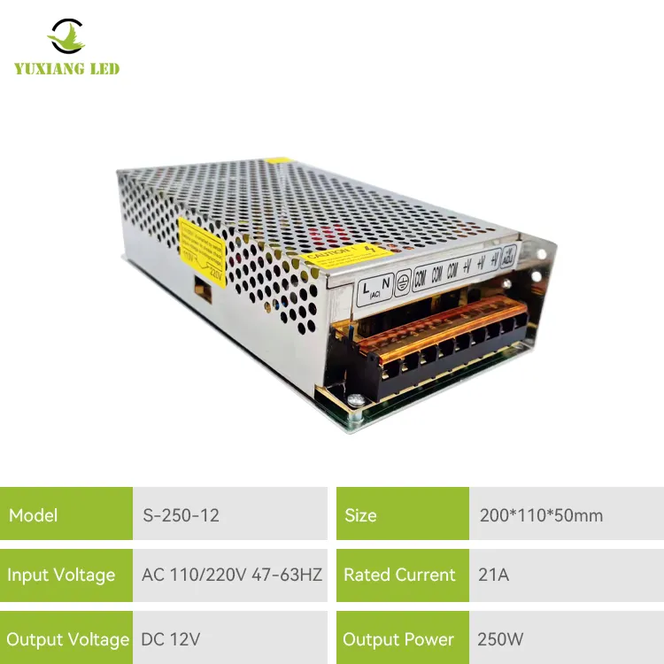 12v 250w stille schakelende voeding