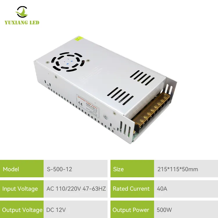 Alimentation à découpage de transformateur en cuivre pur 12v 500w